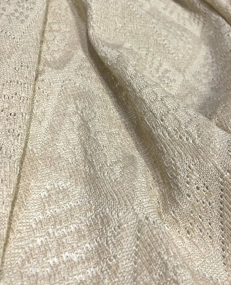 Трикотаж ажур-ромб беж