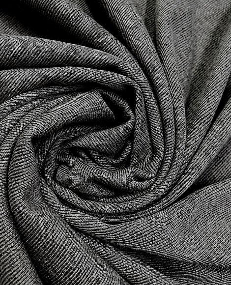 Трикотаж рубчик меланж черный