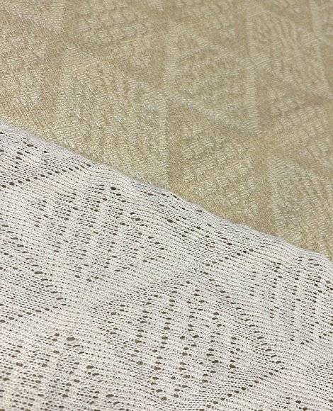 Трикотаж ажур-ромб беж